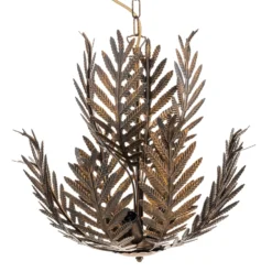 Hängeleuchte Felce als Farn in Bronze