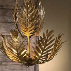 Hängeleuchte Felce als Farn in Bronze