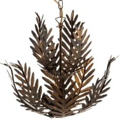 Hängeleuchte Felce als Farn in Bronze