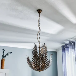Hängeleuchte Felce als Farn in Bronze