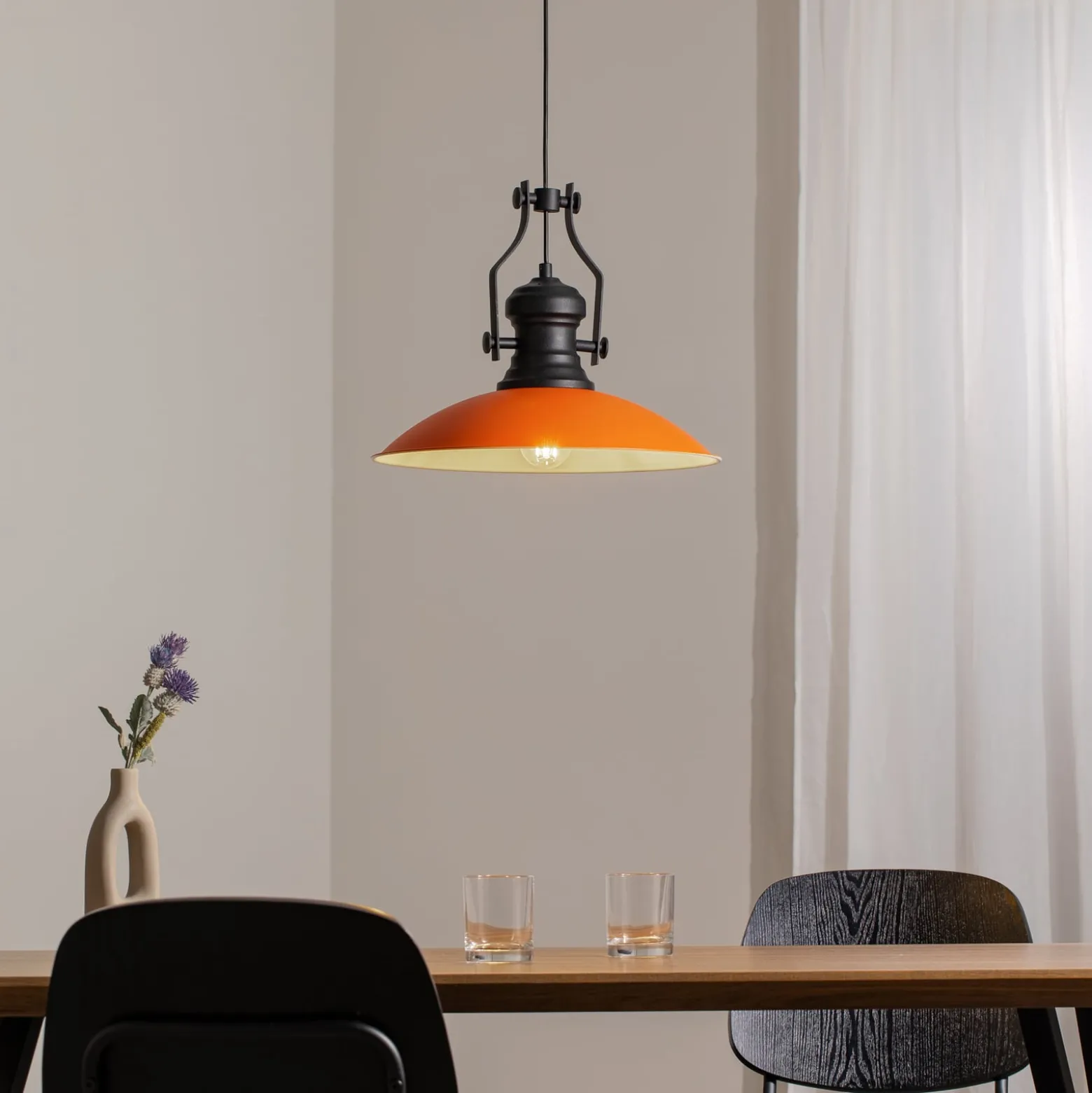 Hängeleuchte Fimda, orange, Ø 41 cm, Metall, E27