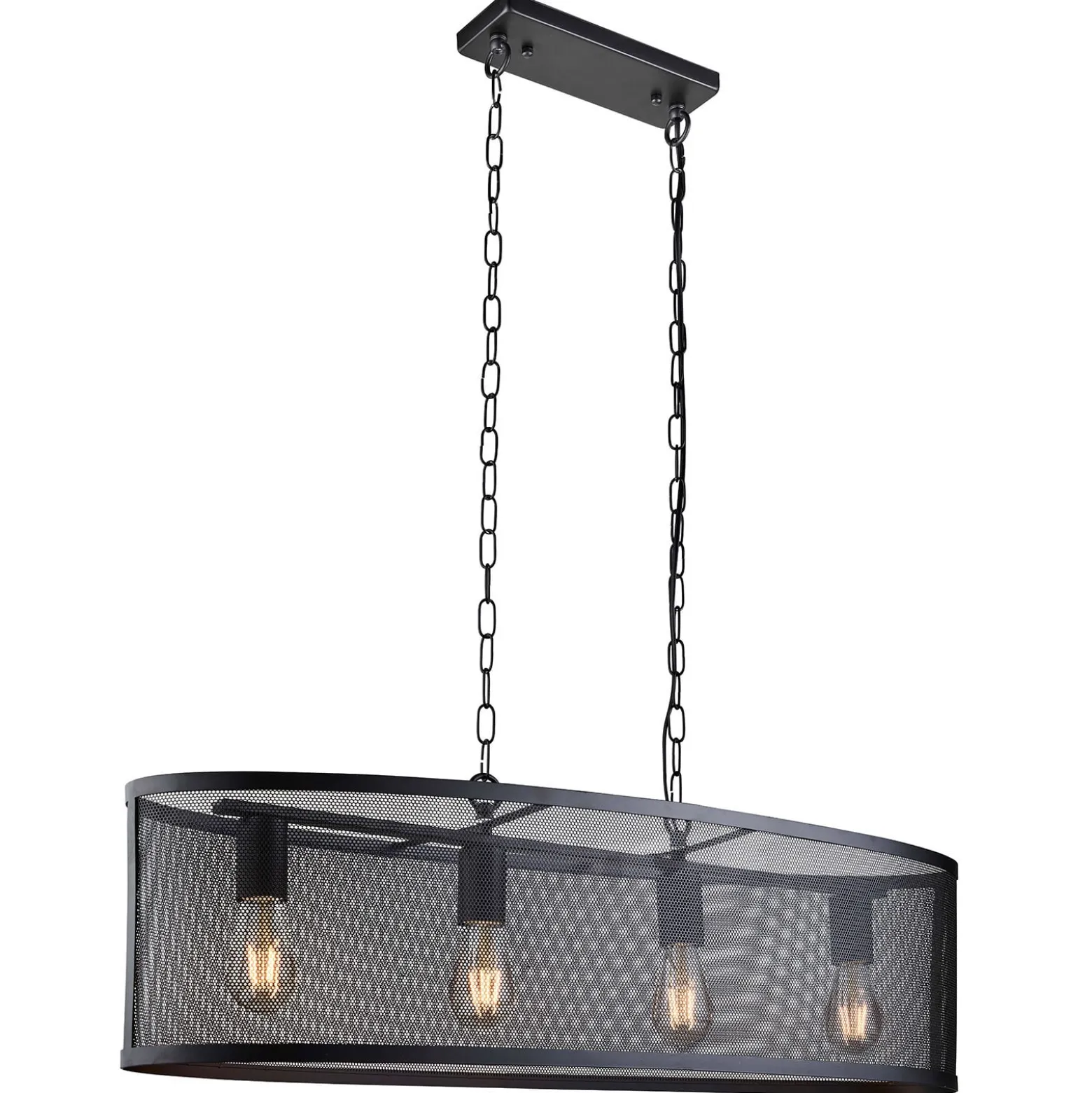 Hängeleuchte Fishnet in Schwarz, 91cm lang