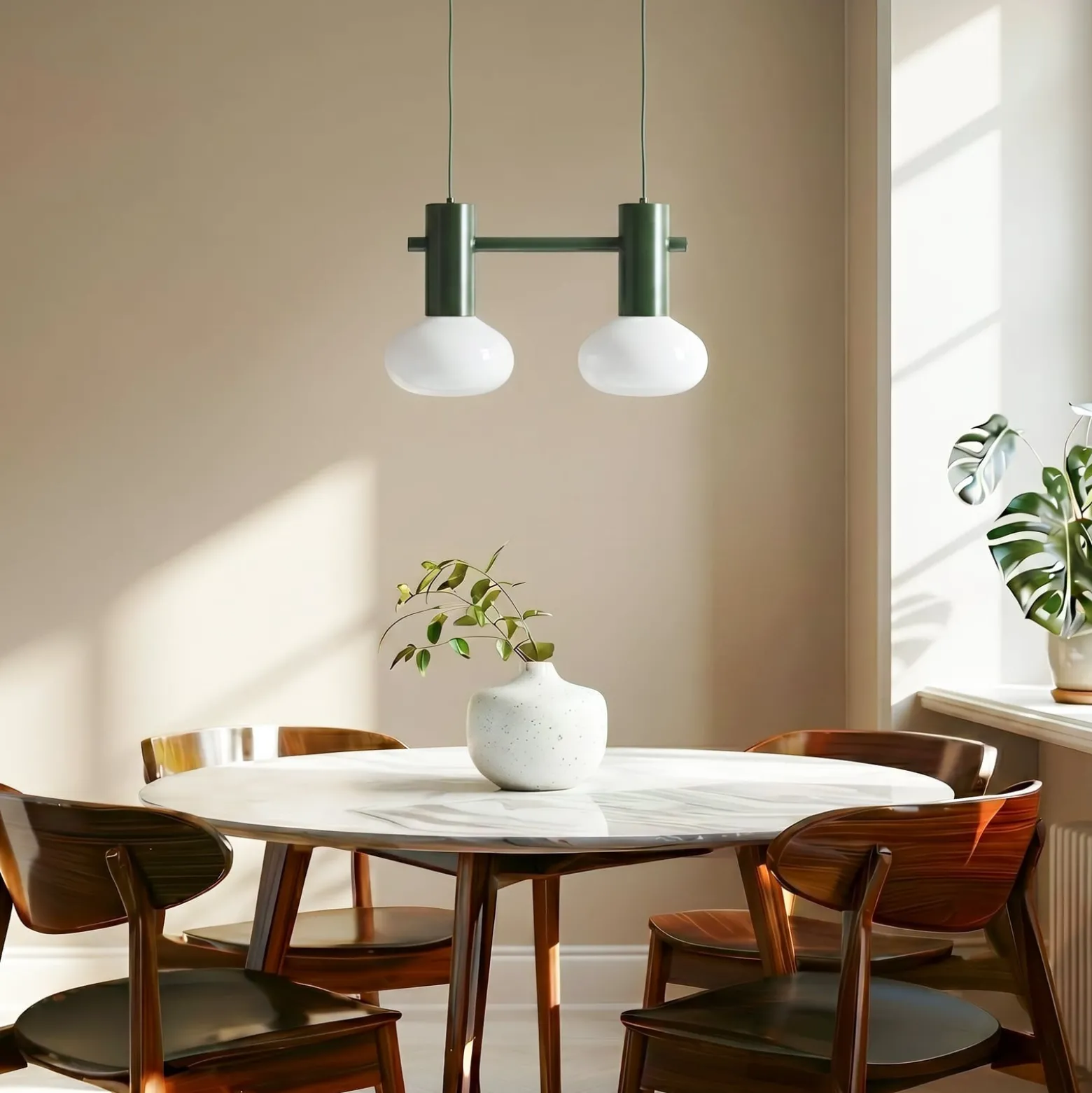 Hängeleuchte Flo, grün, 2-flammig, Glas
