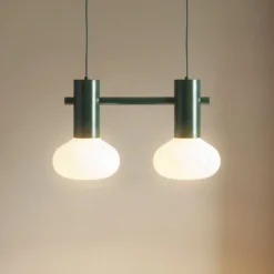 Hängeleuchte Flo, grün, 2-flammig, Glas