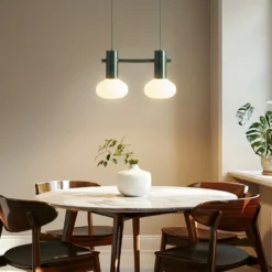 Hängeleuchte Flo, grün, 2-flammig, Glas