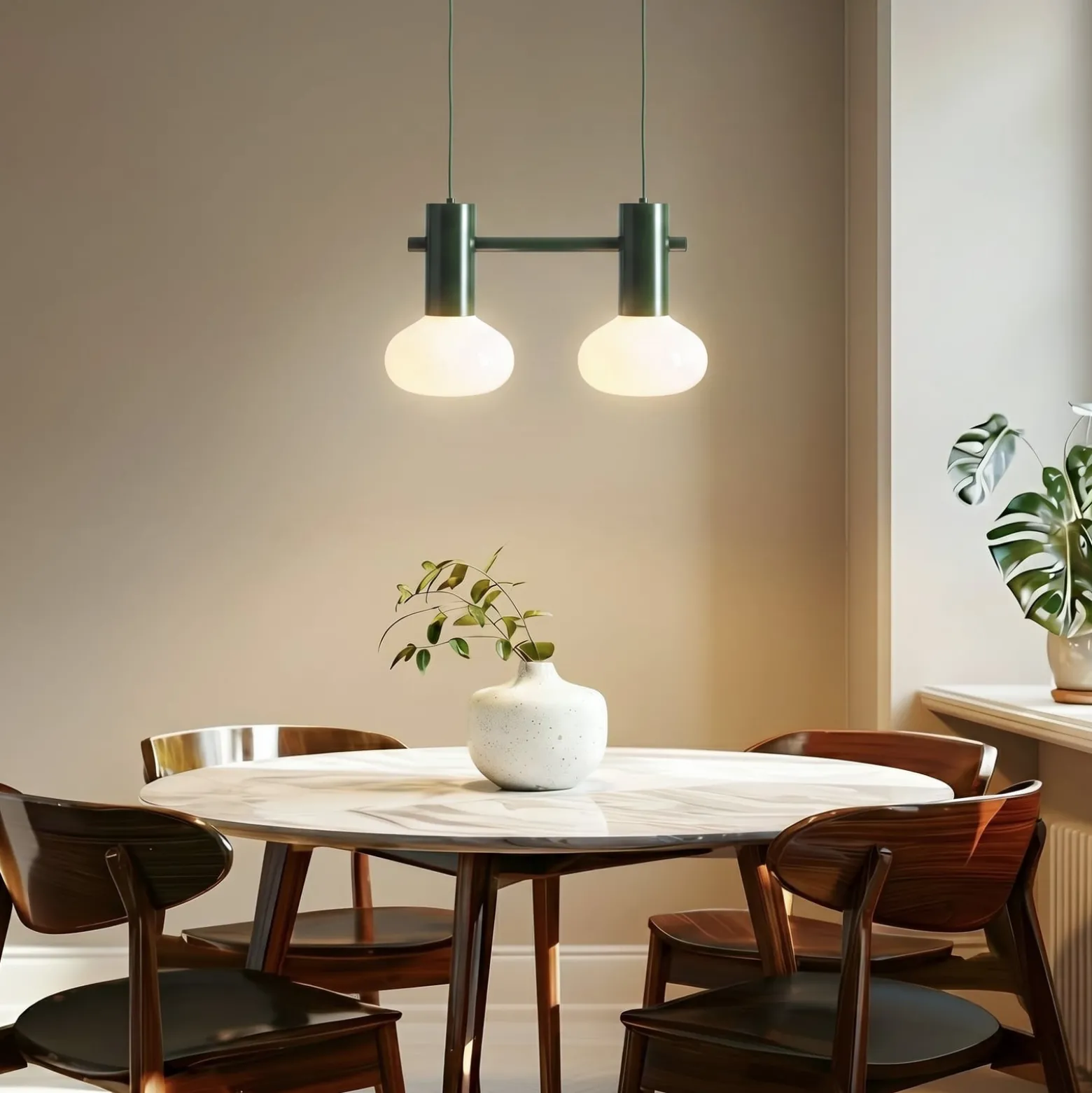 Hängeleuchte Flo, grün, 2-flammig, Glas
