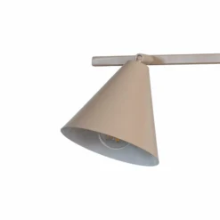 Hängeleuchte Form 4, beige, Metall, 4-flammig, Kegel, E27