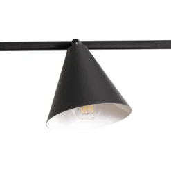Hängeleuchte Form 4, schwarz, Metall, 4-flammig, Kegel, E27
