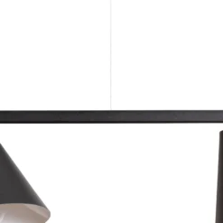 Hängeleuchte Form 4, schwarz, Metall, 4-flammig, Kegel, E27