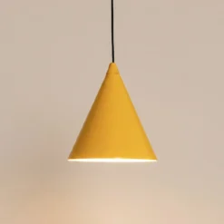 Hängeleuchte Form, senfgelb, Metall, Ø 24 cm, Kegel, E27