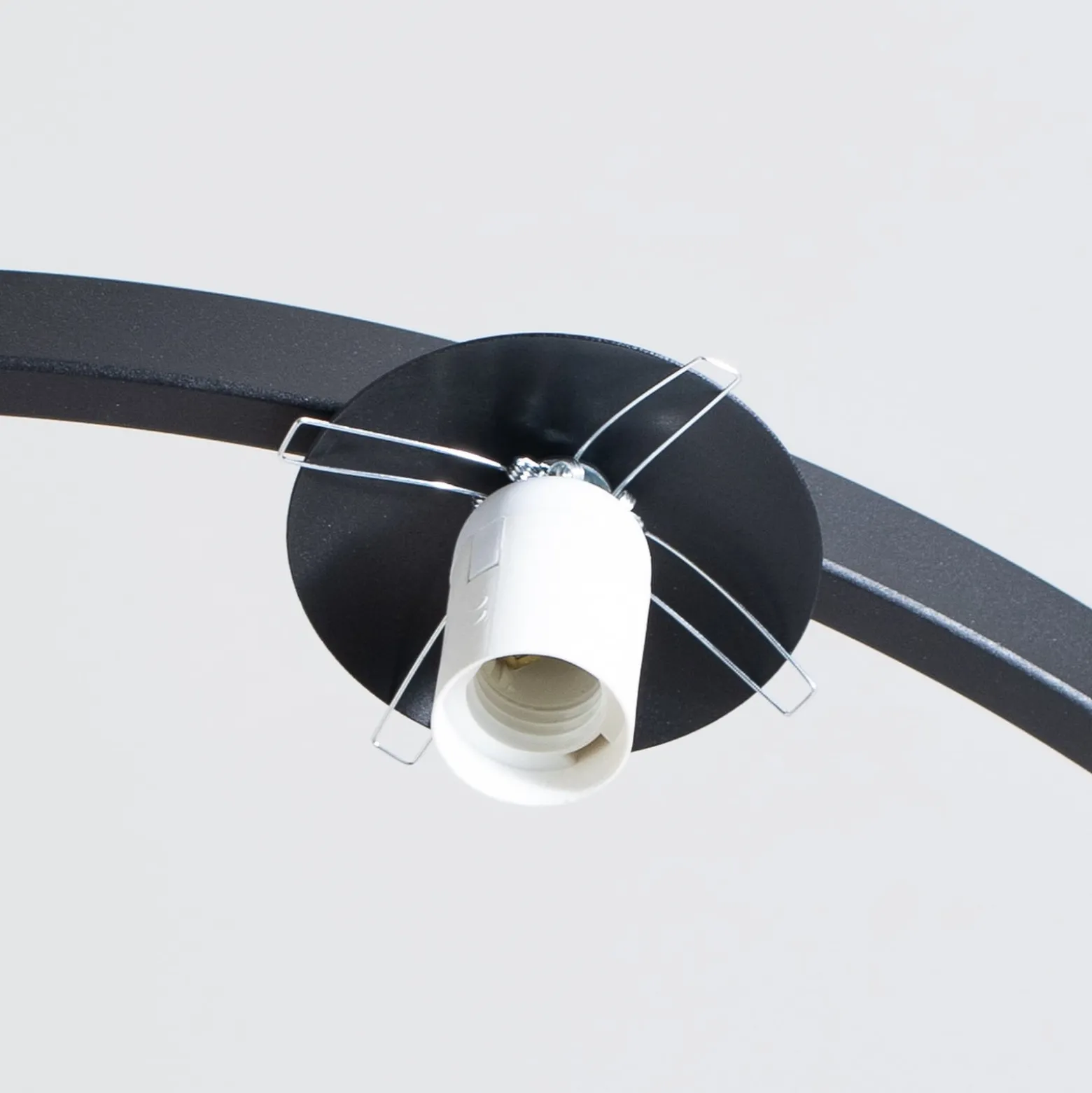 Hängeleuchte Garda 5, Ring, Metall, Glas, 5-fl., schwarz