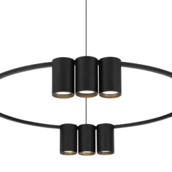 Hängeleuchte Genesis, Aluminium, schwarz, 10 x GU10, Ø 60 cm