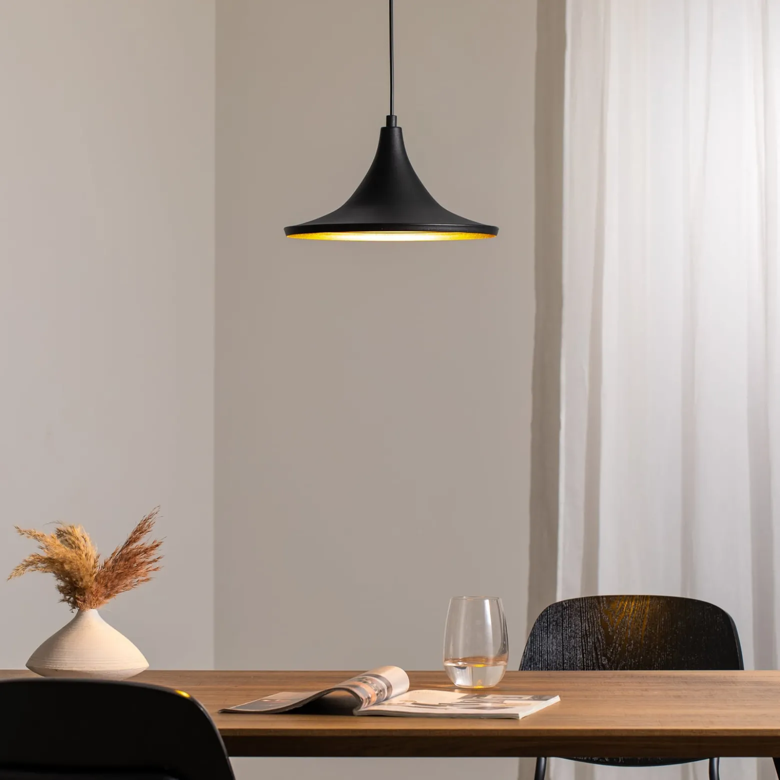 Hängeleuchte Genisy, schwarz, Ø 31 cm, Metall, E27