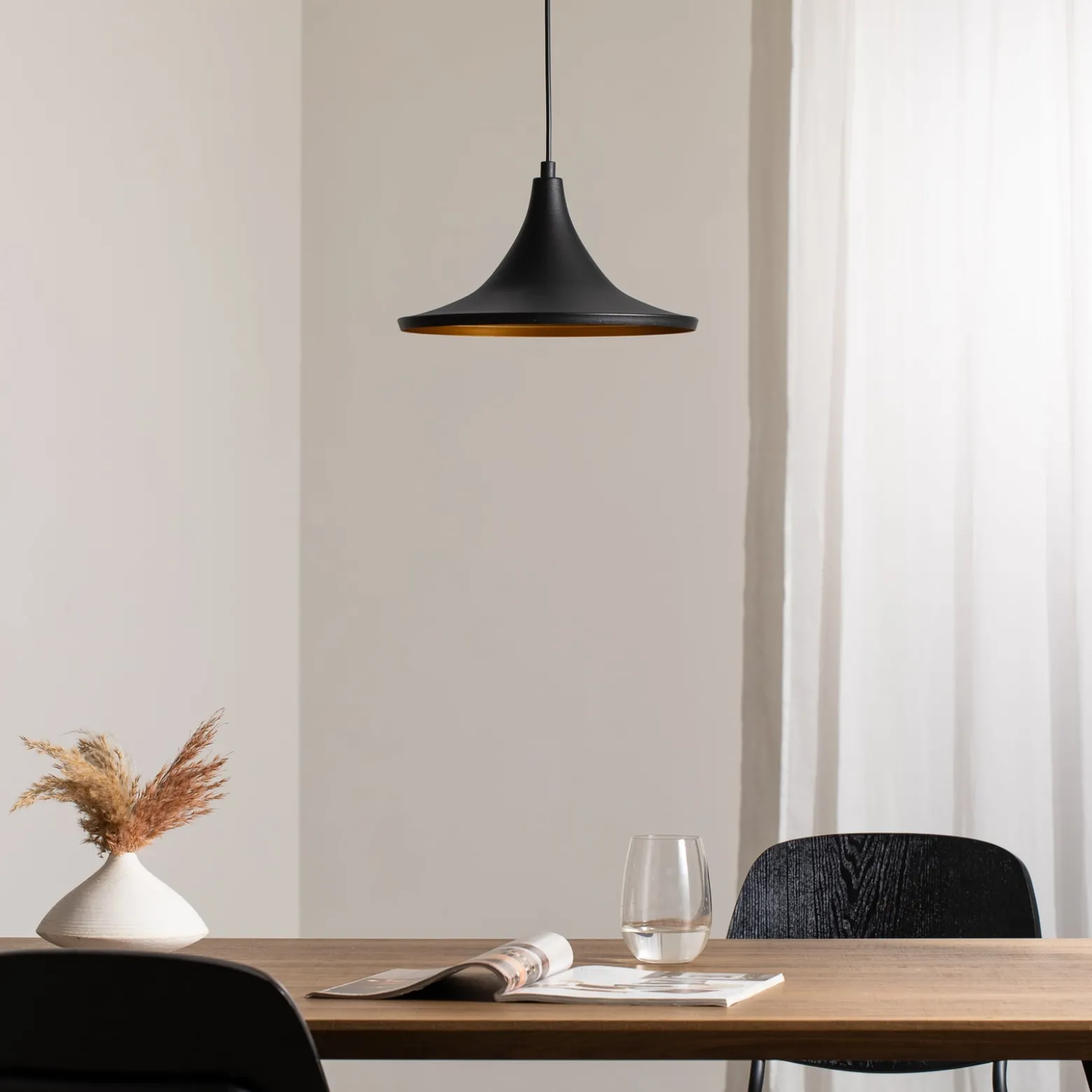 Hängeleuchte Genisy, schwarz, Ø 31 cm, Metall, E27