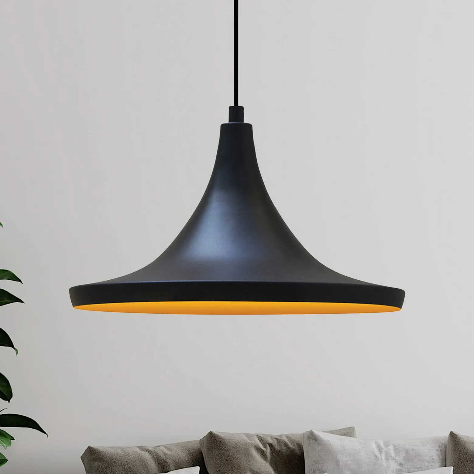 Hängeleuchte Genisy, schwarz, Ø 31 cm, Metall, E27
