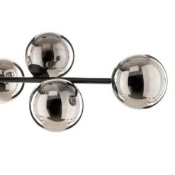 Hängeleuchte Glassy, 8-flammig, schwarz, grafit, Glas, E14