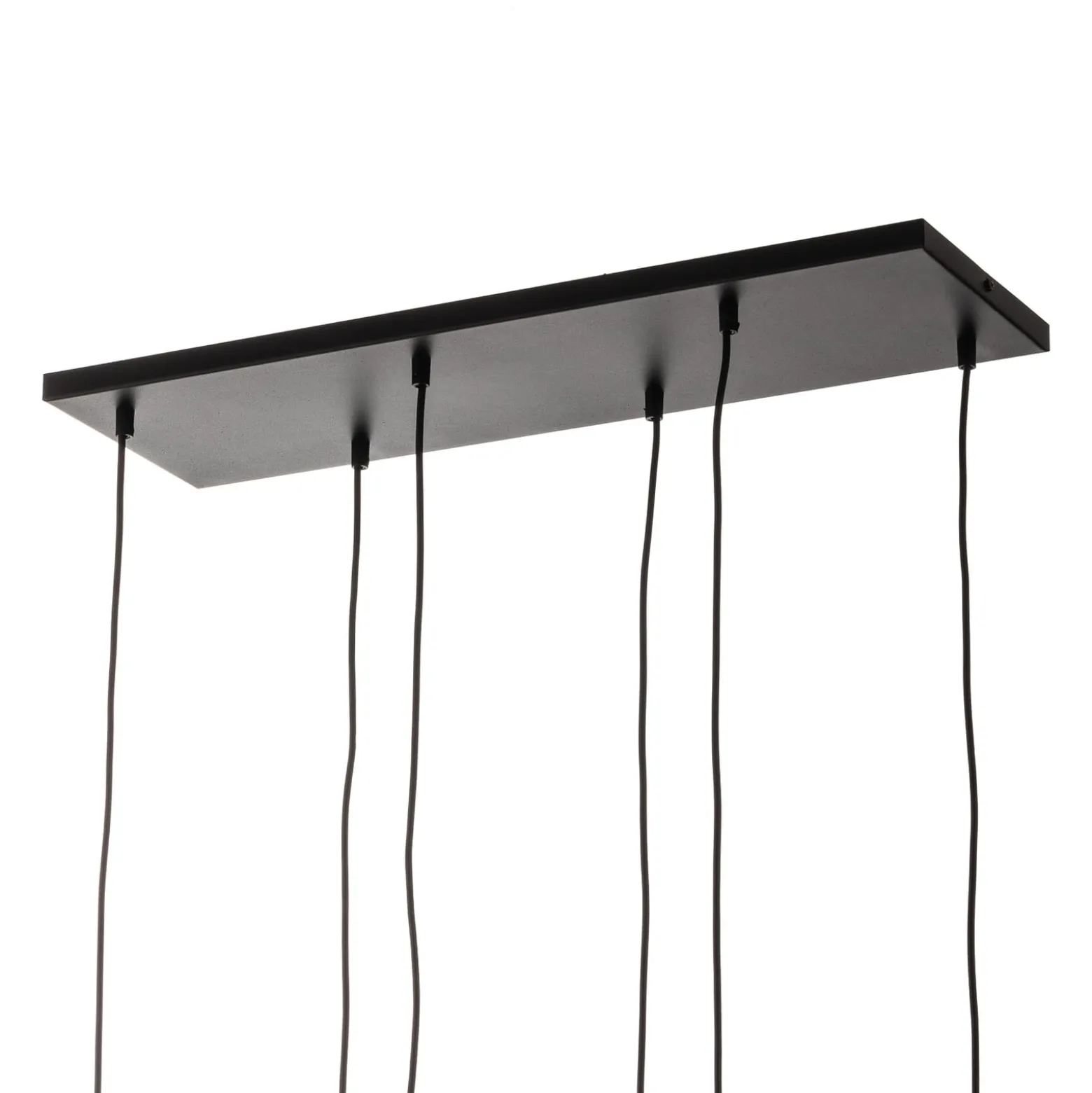 Hängeleuchte Glassy, 6-flg., grafit/amber/klar, Glas, 75 cm