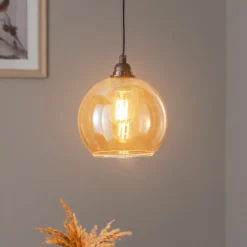 Hängeleuchte Gold 020 1-flammig Glas Ø20cm