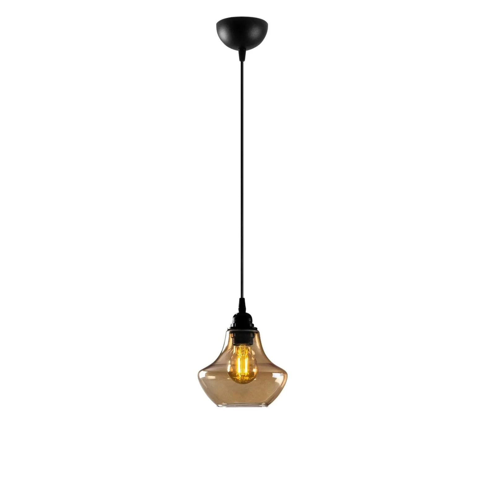 Hängeleuchte Gold 050, gold-transparent, Glas, Ø 17 cm