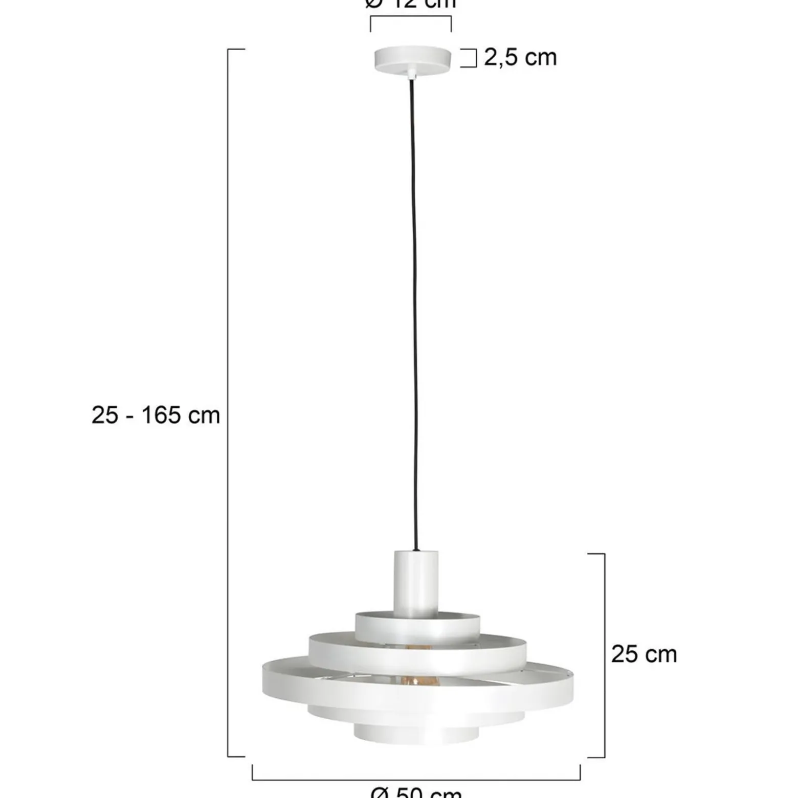 Hängeleuchte Halo Cirque, weiß, Metall, Ø 50 cm, E27