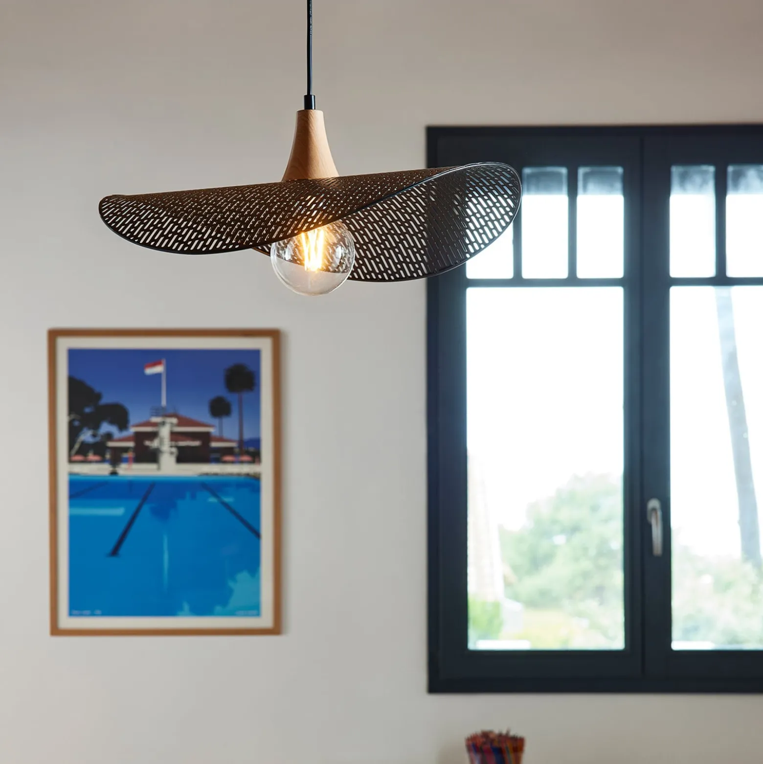 Hängeleuchte Honu, schwarz, Ø 48 cm, Metall