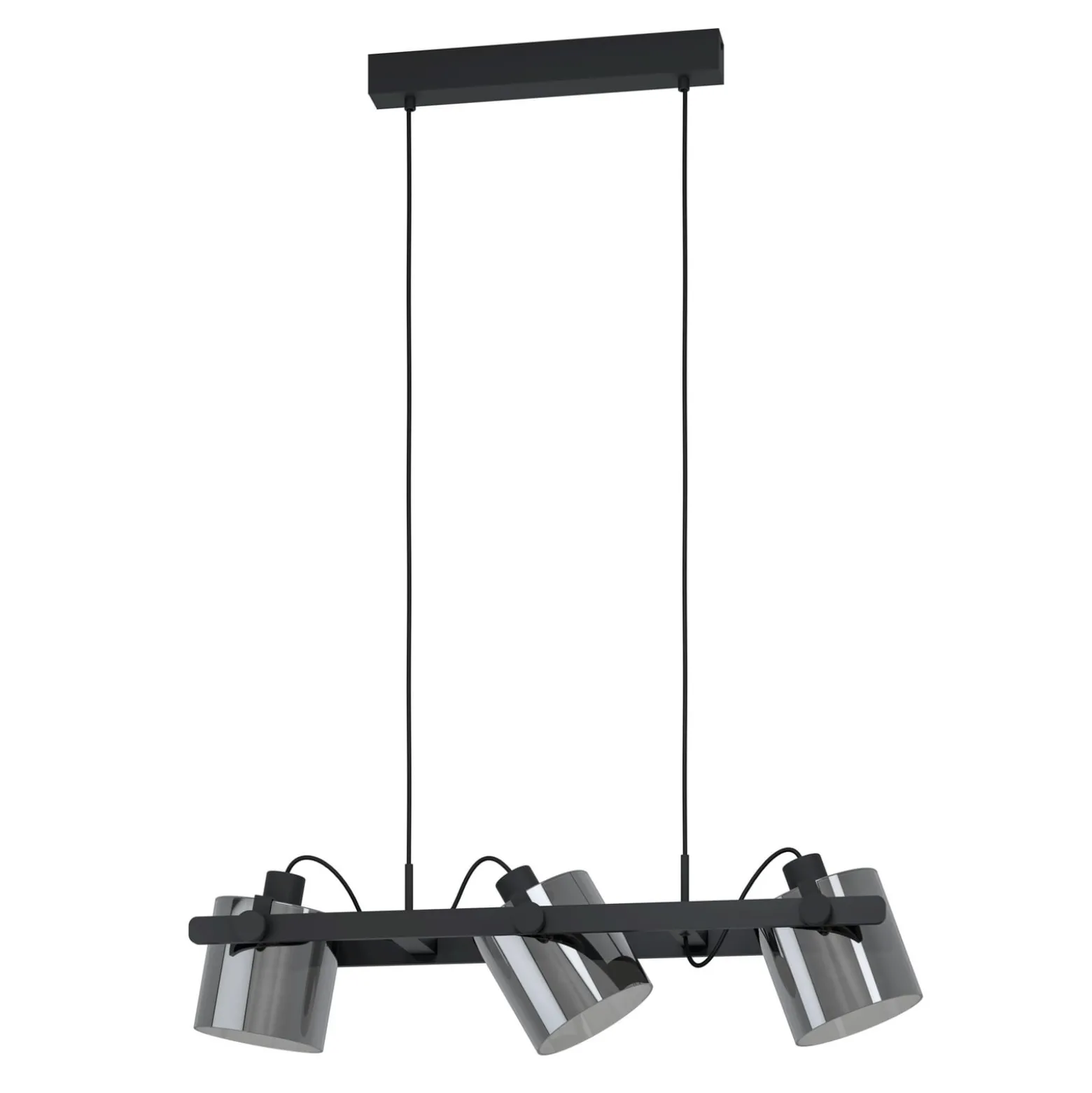 Hängeleuchte Hornwood 2, Länge 78 cm, schwarz, 3-flg.