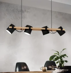 Hängeleuchte Hornwood, vierflammig, schwenkbar