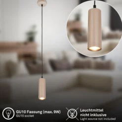 Hängeleuchte Ida, beige, 1-flammig, Ø 10 cm, GU10
