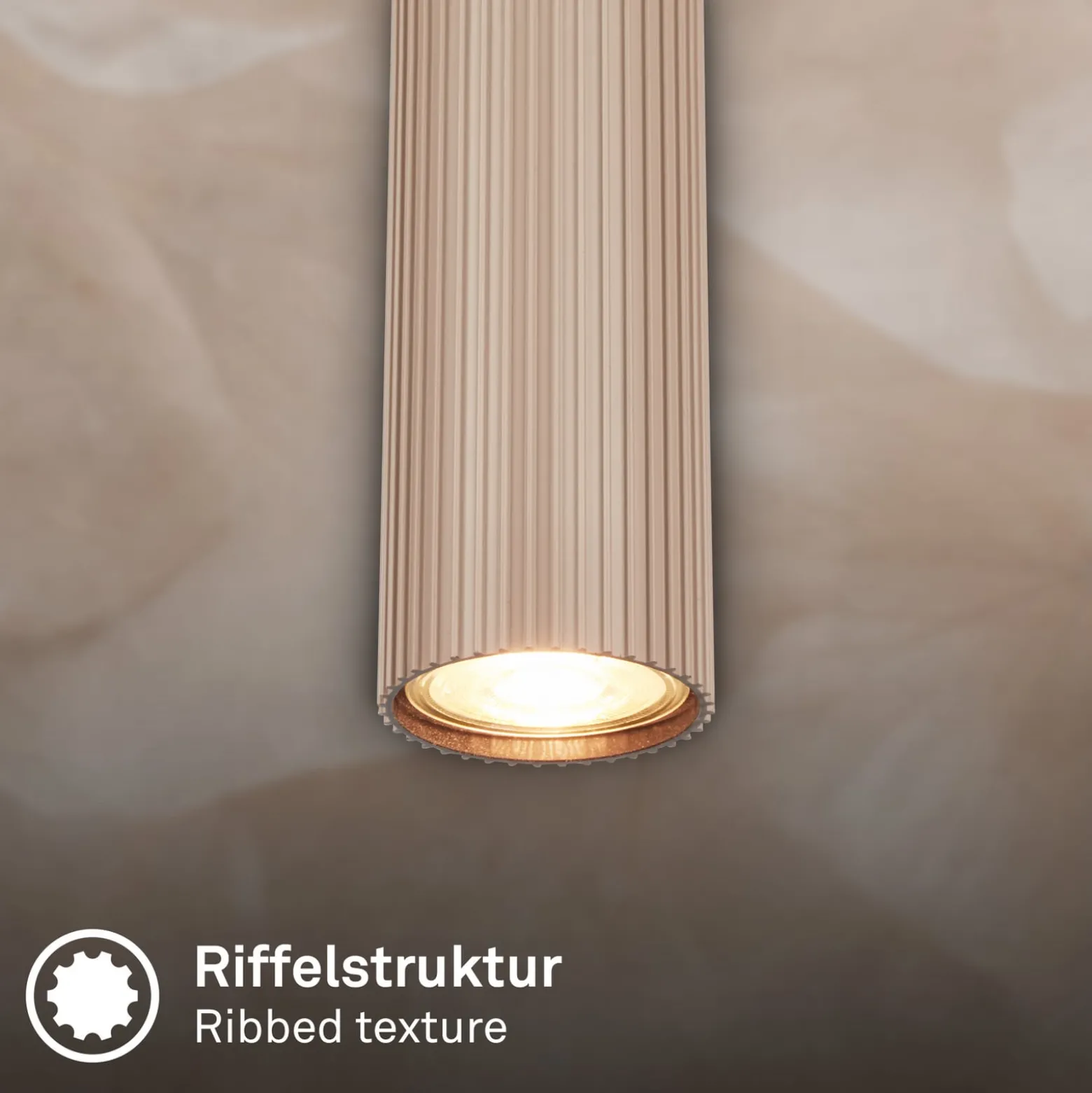 Hängeleuchte Ida, beige, 1-flammig, Ø 10 cm, GU10
