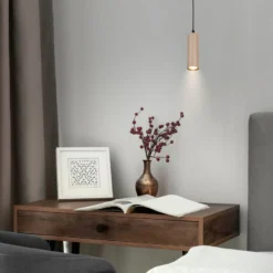 Hängeleuchte Ida, beige, 1-flammig, Ø 10 cm, GU10