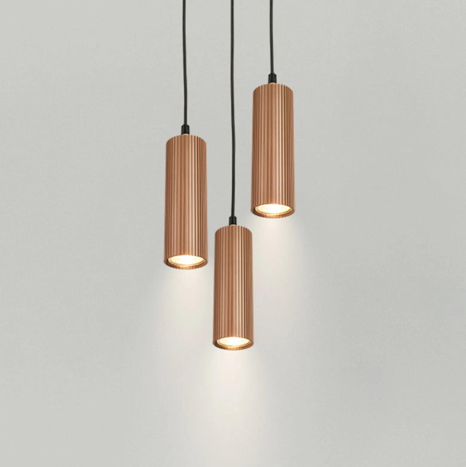 Hängeleuchte Ida, braun, 3-flammig, Ø 20 cm, GU10