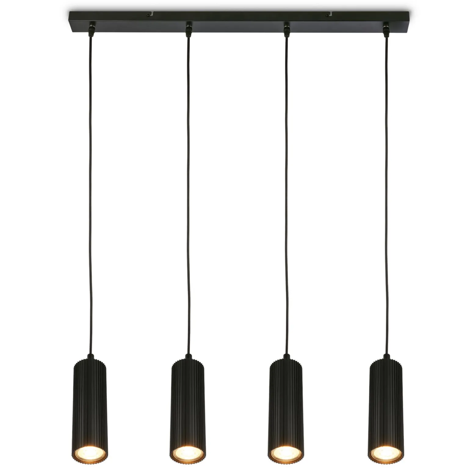 Hängeleuchte Ida, schwarz, 4-flammig, Länge 76 cm, GU10
