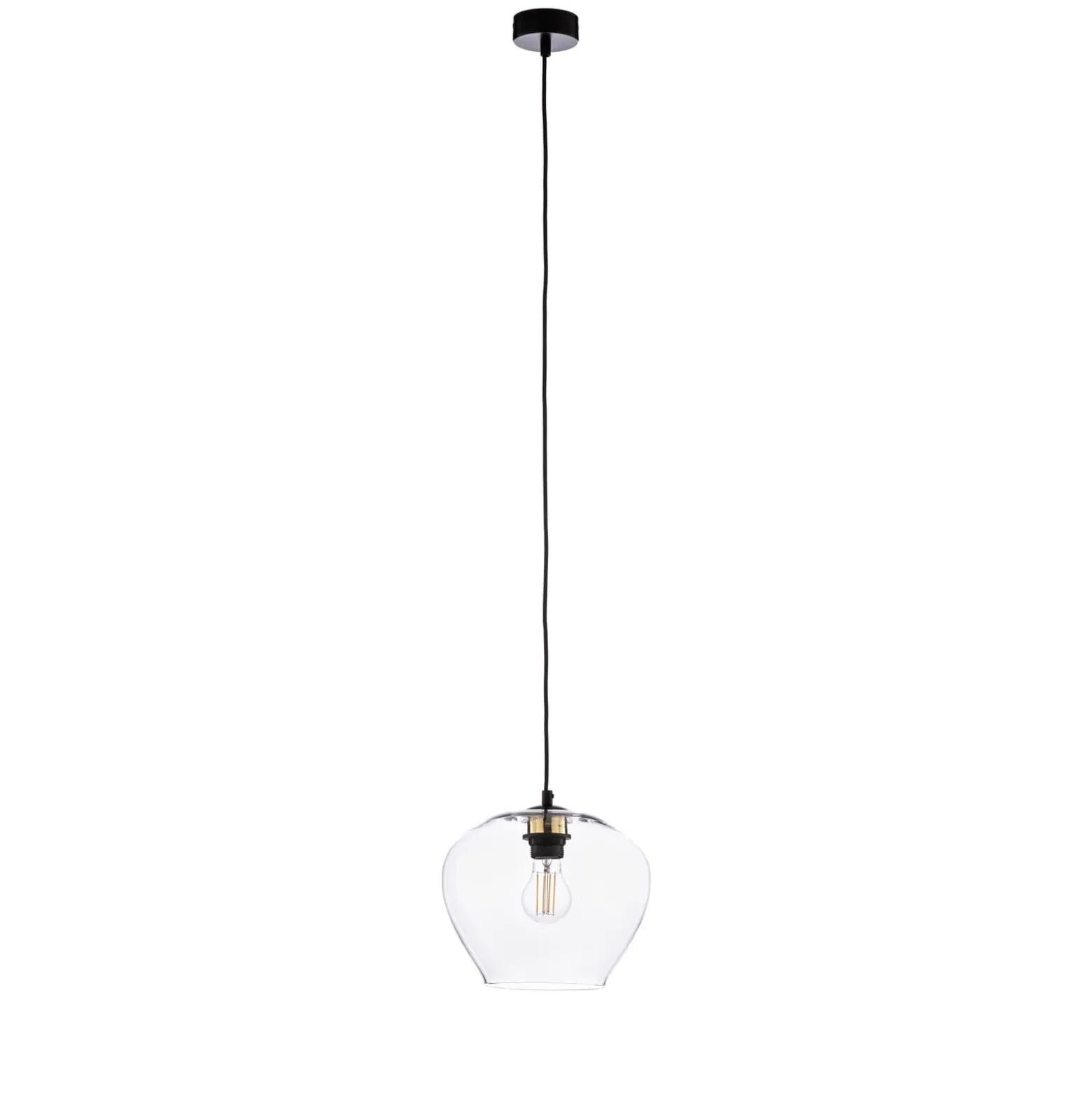 Hängeleuchte Kaja mit Glaskugel klar, Ø 24 cm