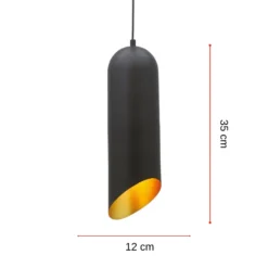 Hängeleuchte Kerina, schwarz, Ø 12 cm, Metall, E27