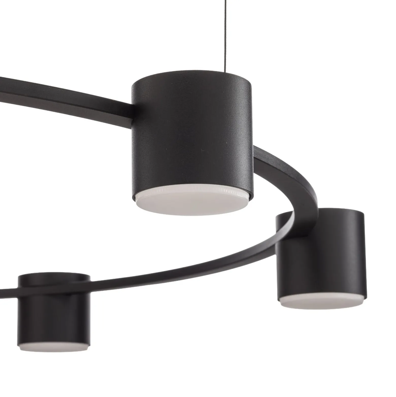 Hängeleuchte Kodo, 7-flammig, schwarz, Stahl, GX53