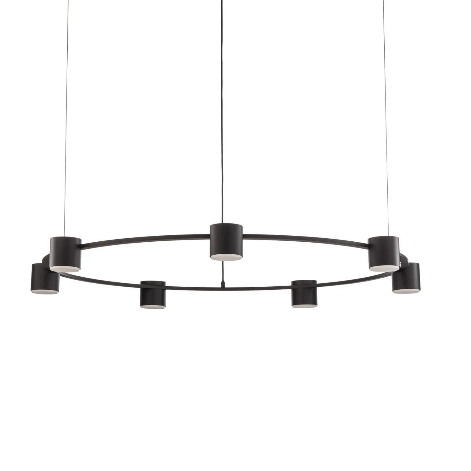 Hängeleuchte Kodo, 7-flammig, schwarz, Stahl, GX53