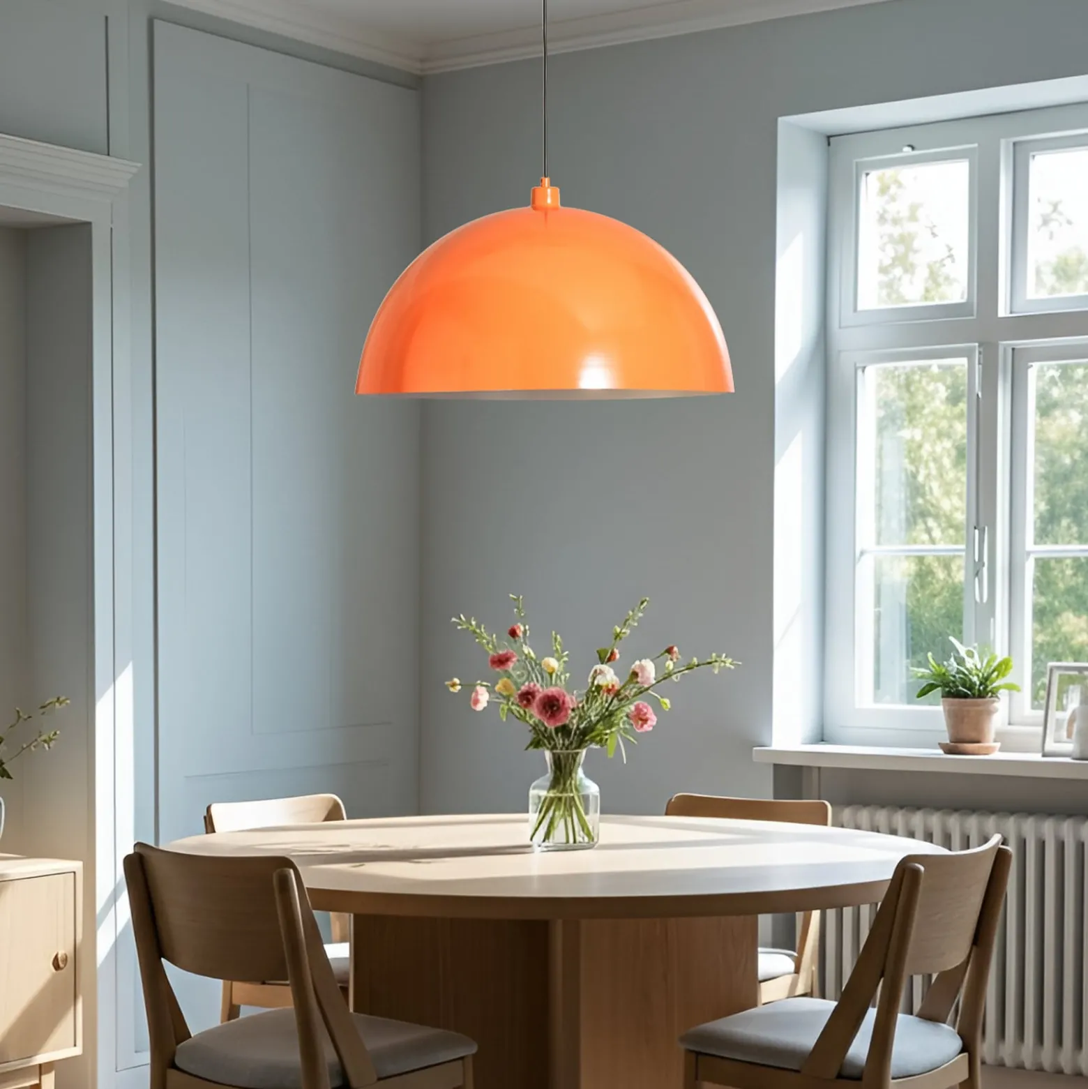 Hängeleuchte Kure, orange, Metall, Ø 60 cm, E27
