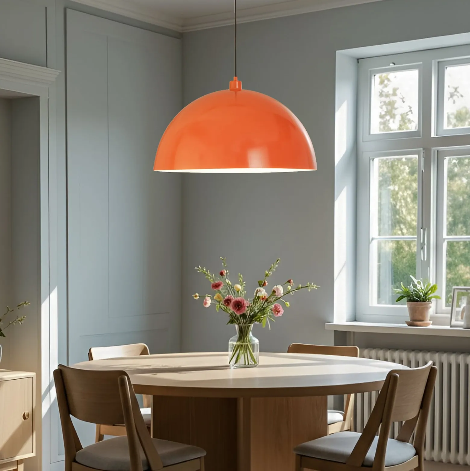 Hängeleuchte Kure, orange, Metall, Ø 60 cm, E27