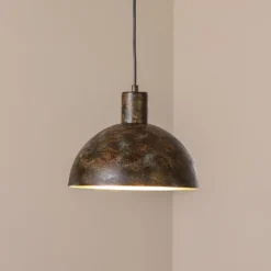 Hängeleuchte Kure, schwarz-braun, Metall, Ø 30 cm, E27