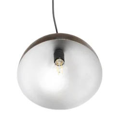 Hängeleuchte Kure, schwarz-braun, Metall, Ø 30 cm, E27