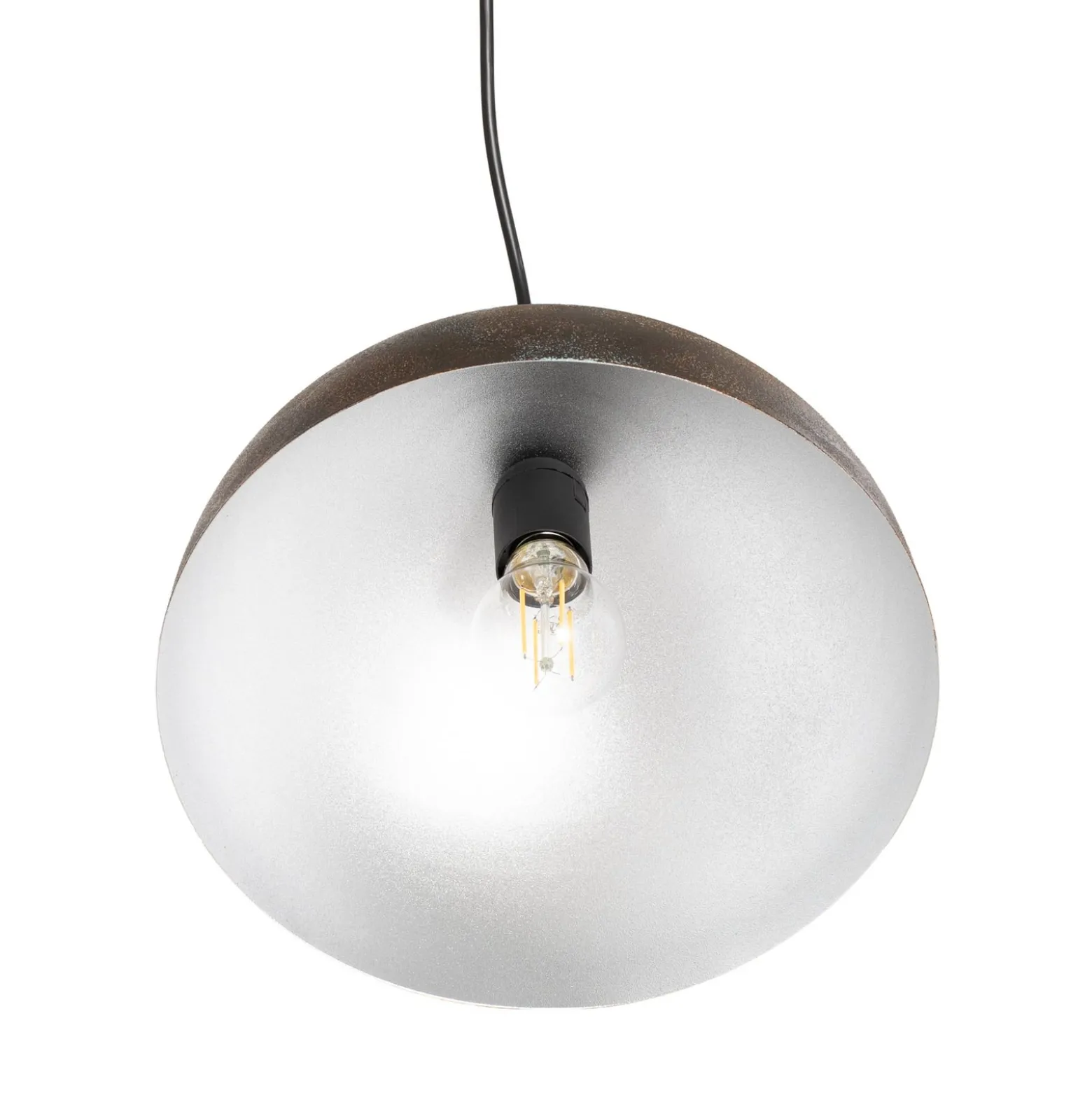 Hängeleuchte Kure, schwarz-braun, Metall, Ø 30 cm, E27