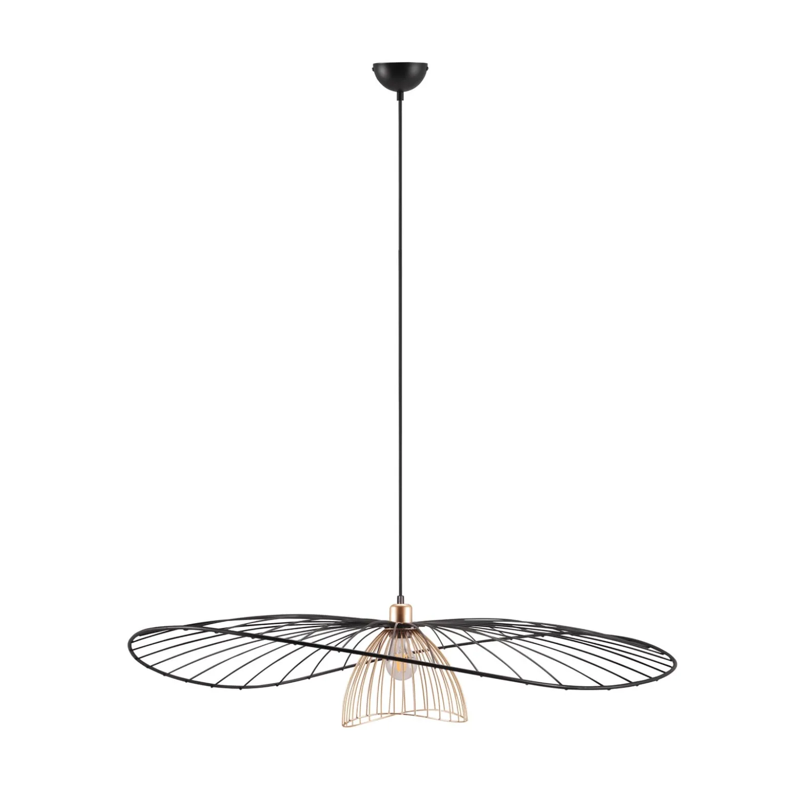 Hängeleuchte Lauris, schwarz matt, Ø 100 cm, Metall, E27