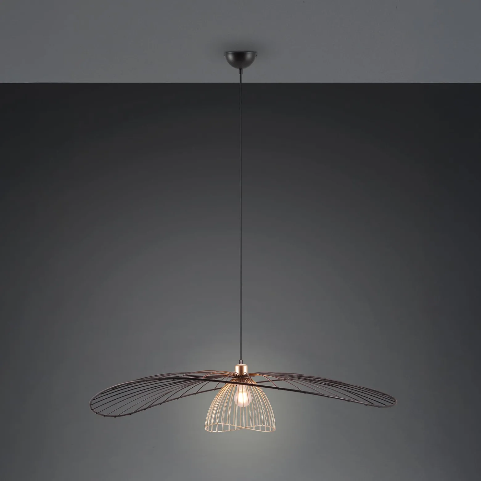 Hängeleuchte Lauris, schwarz matt, Ø 100 cm, Metall, E27