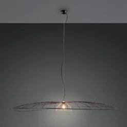 Hängeleuchte Lauris, schwarz matt, Ø 200 cm, Metall, E27