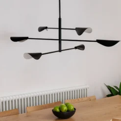 Hängeleuchte Liggera, schwarz, Stahl, Ø 136,8 cm, 6-flg.