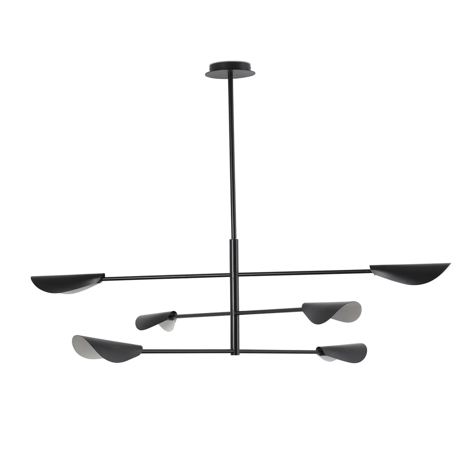 Hängeleuchte Liggera, schwarz, Stahl, Ø 136,8 cm, 6-flg.