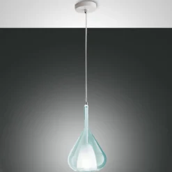 Hängeleuchte Lila, azurblau, 1-flammig, Glas