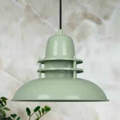 Hängeleuchte Lorenz, mintgrün, Ø 34 cm, Metall, E27