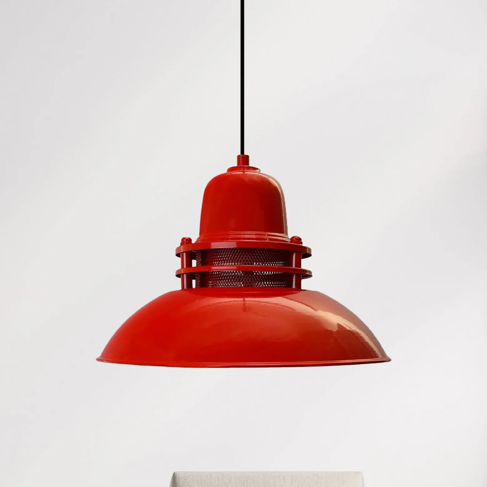 Hängeleuchte Lorenz, rot, Ø 34 cm, Metall, E27