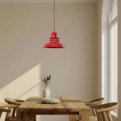 Hängeleuchte Lorenz, rot, Ø 34 cm, Metall, E27